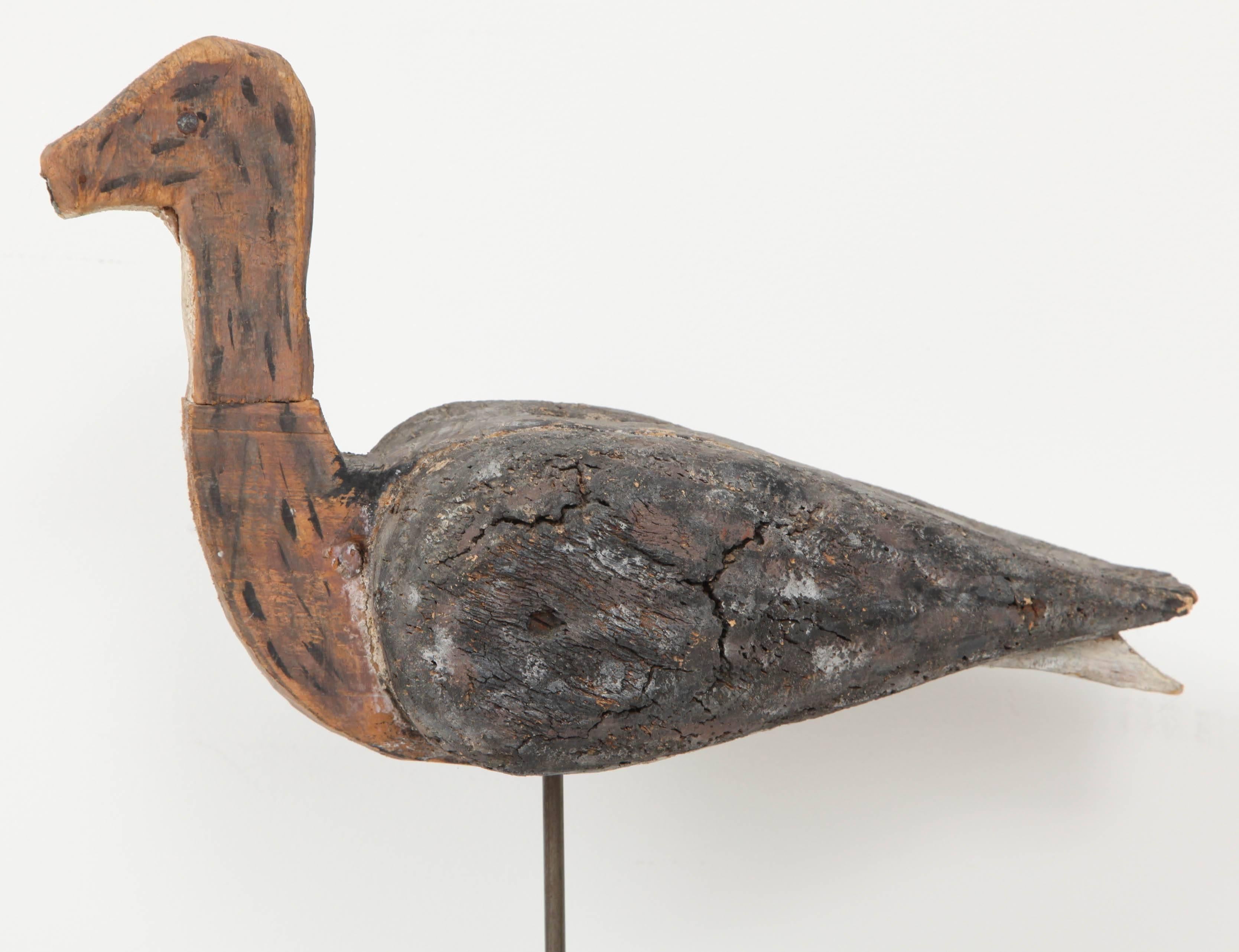 Wood Hand-Carved Mounted Duck Decoy