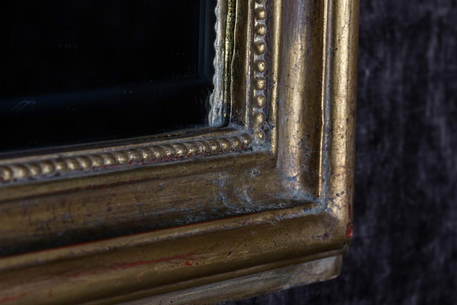 Beveled Hand Carved Napoleon III Style Louis Philippe Mirror, Medium