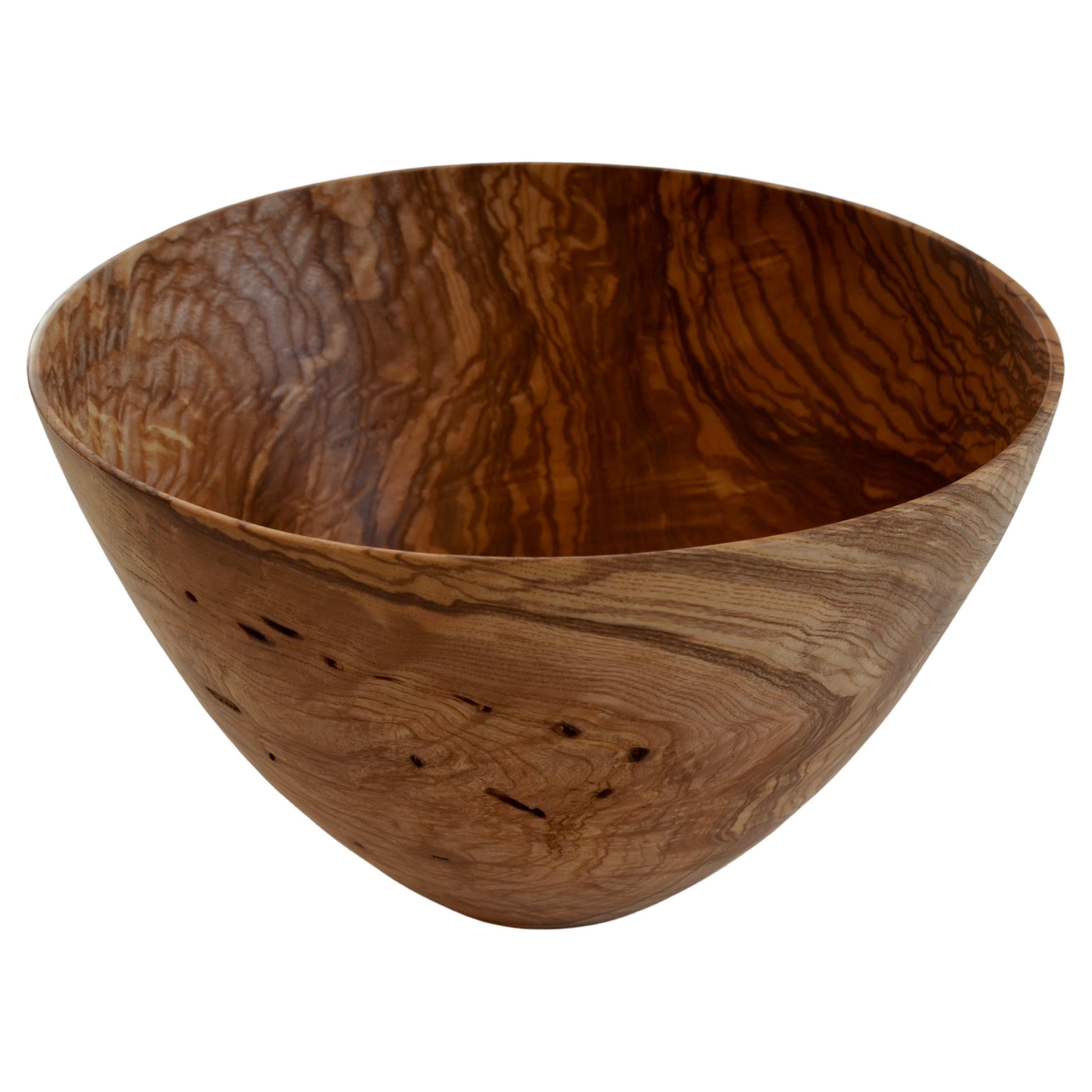 Hand-Carved Ash Wood Bowl For Sale