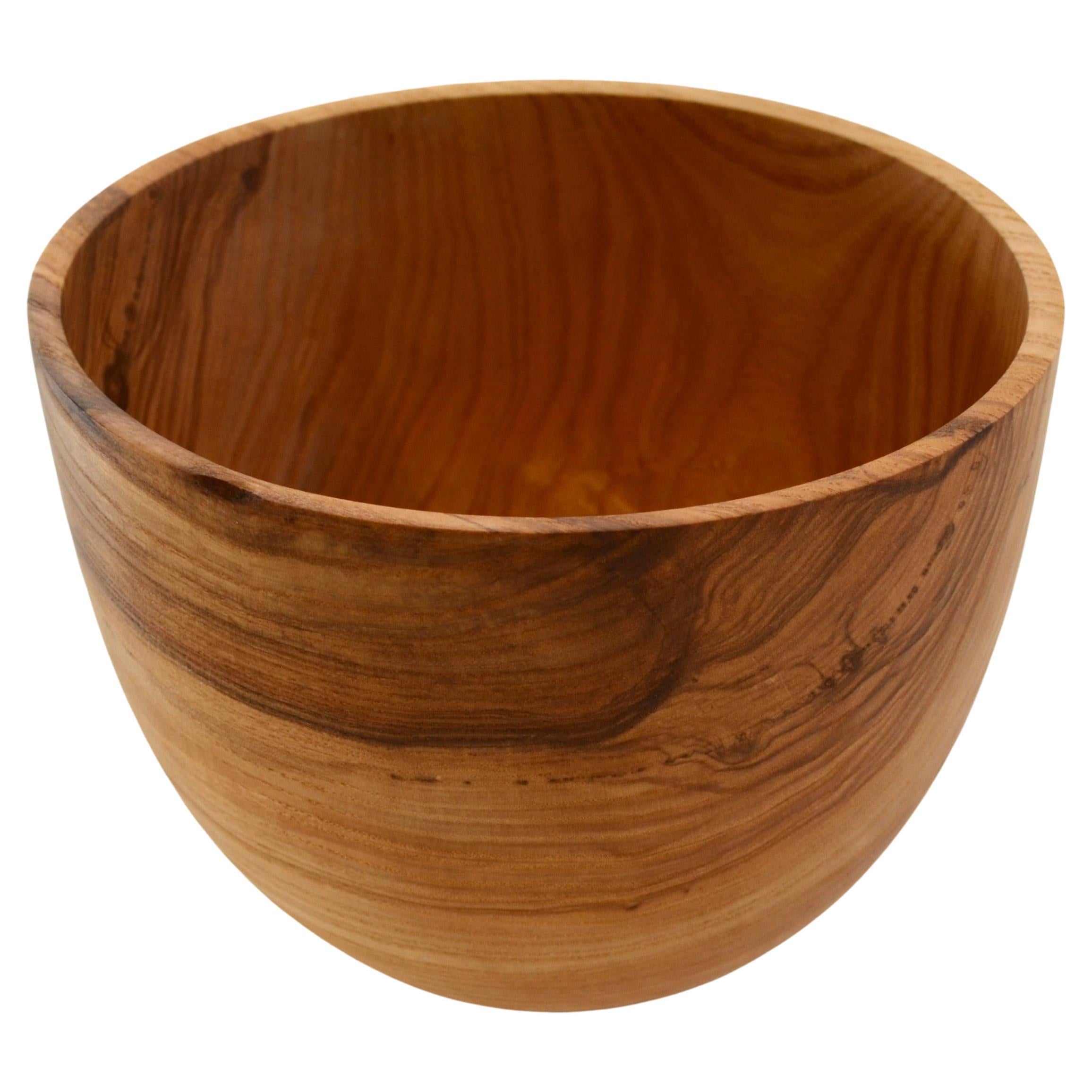 Hand-Carved Natural Ash Wood Bowl For Sale