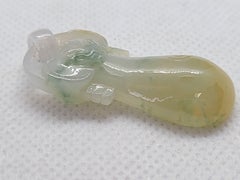 Hand Carved Natural Jade Pipa Ruyi Pendant