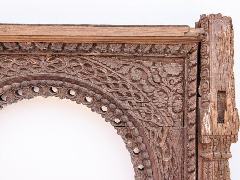 Hand Carved Newar Window Frame Late 19th Century, Kathmandu Valley