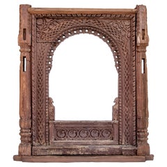 Hand Carved Newar Window Frame Late 19th Century, Kathmandu Valley, Nepal