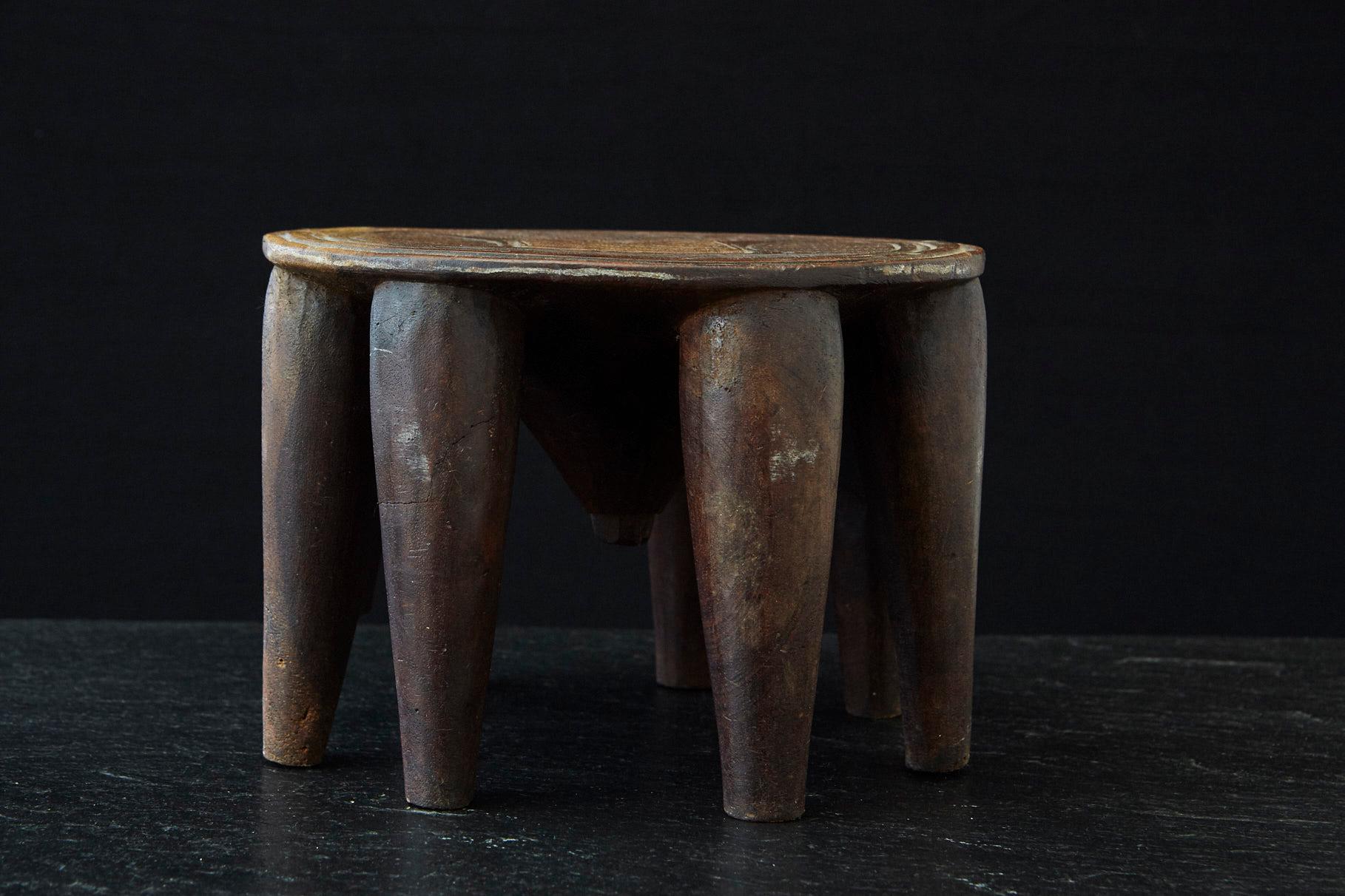 Nigerian Hand Carved Nupe Stool with 8 Legs, Nigeria, 1950s For Sale
