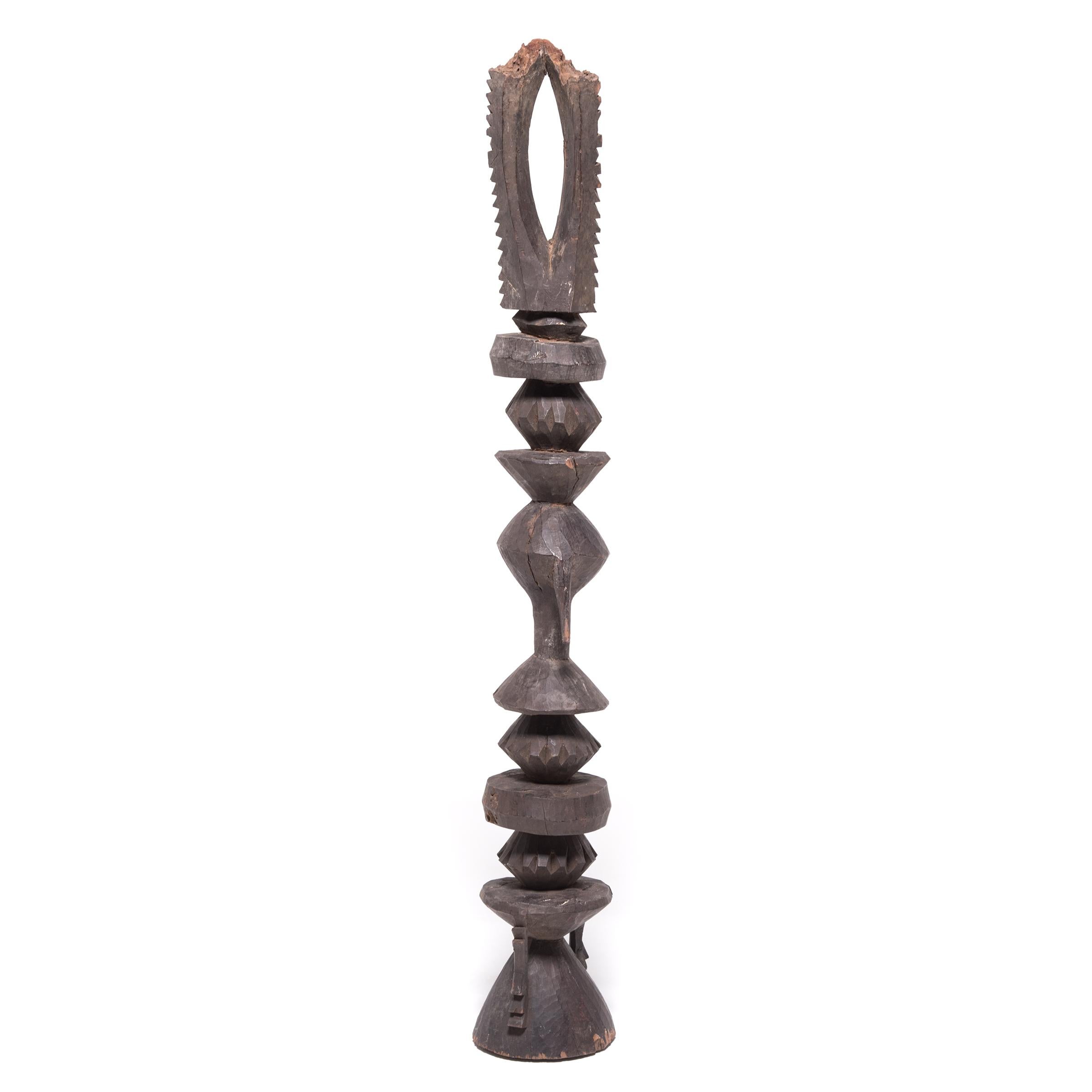 Tribal Hand Carved Nupe Support Post