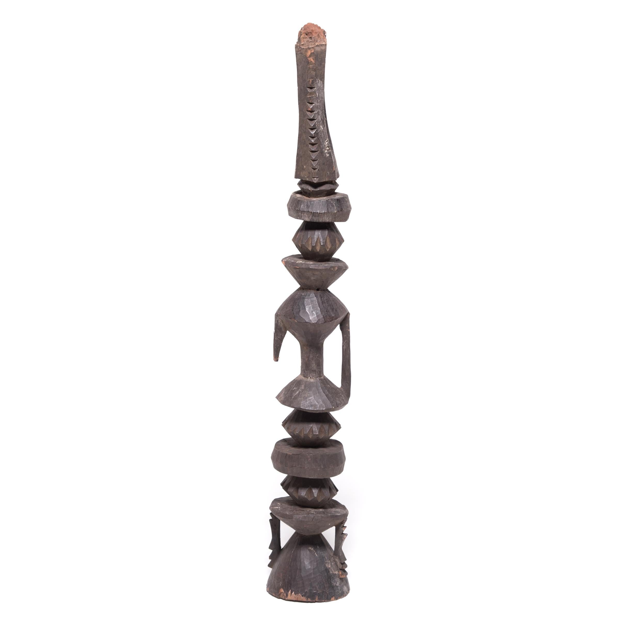 Nigerian Hand Carved Nupe Support Post