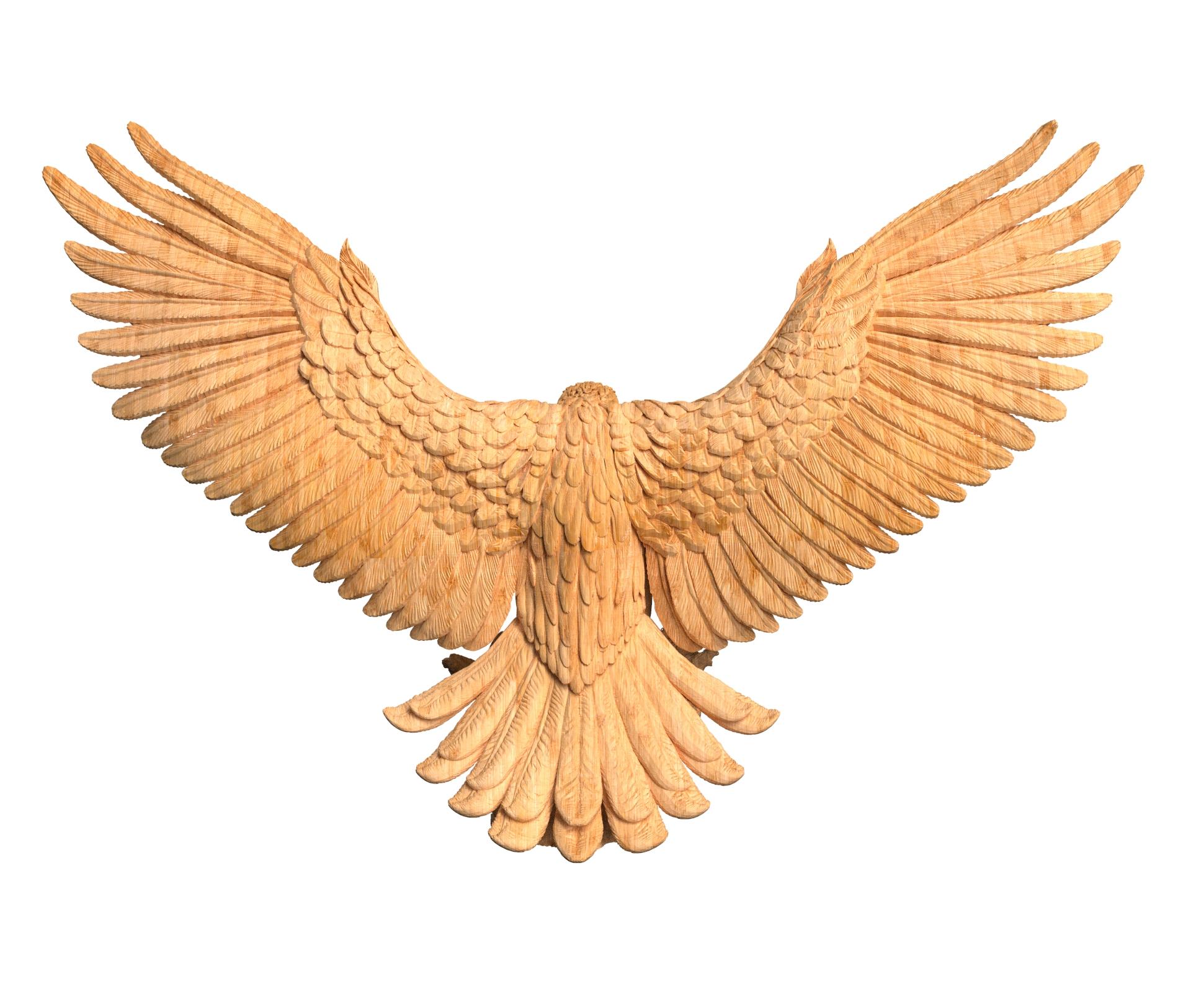 XXI secolo e contemporaneo Scultura di aquila americana in Oak intagliata a mano