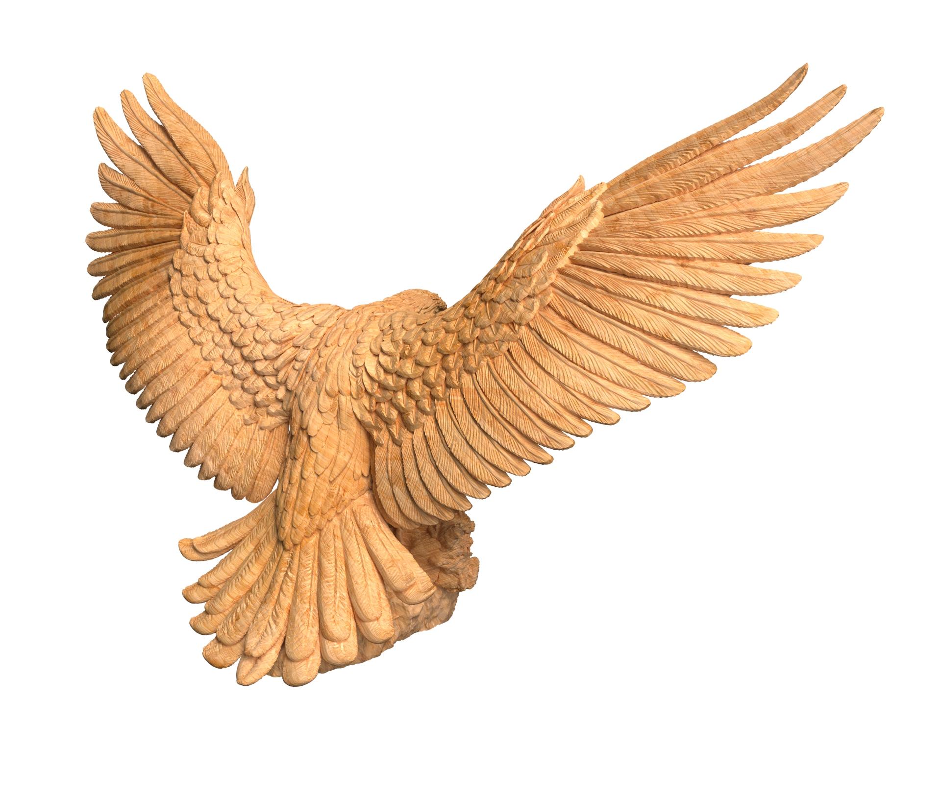 Scultura di aquila americana in Oak intagliata a mano 2