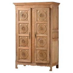Hand-Carved Oak Armoire, France, 1950s