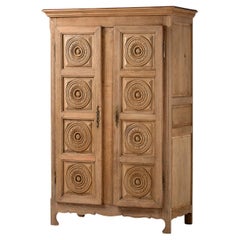 Hand-Carved Oak Armoire, France, 1950s