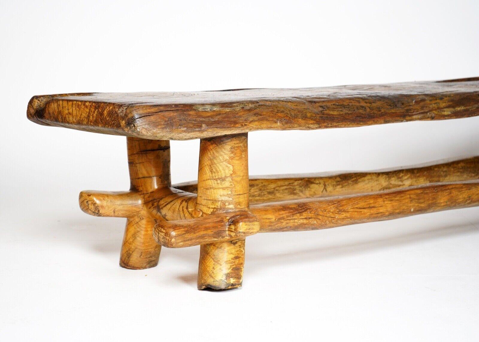 Hand Carved Oak Coffee Table by Artist Maxie Lane, 1980s For Sale 3