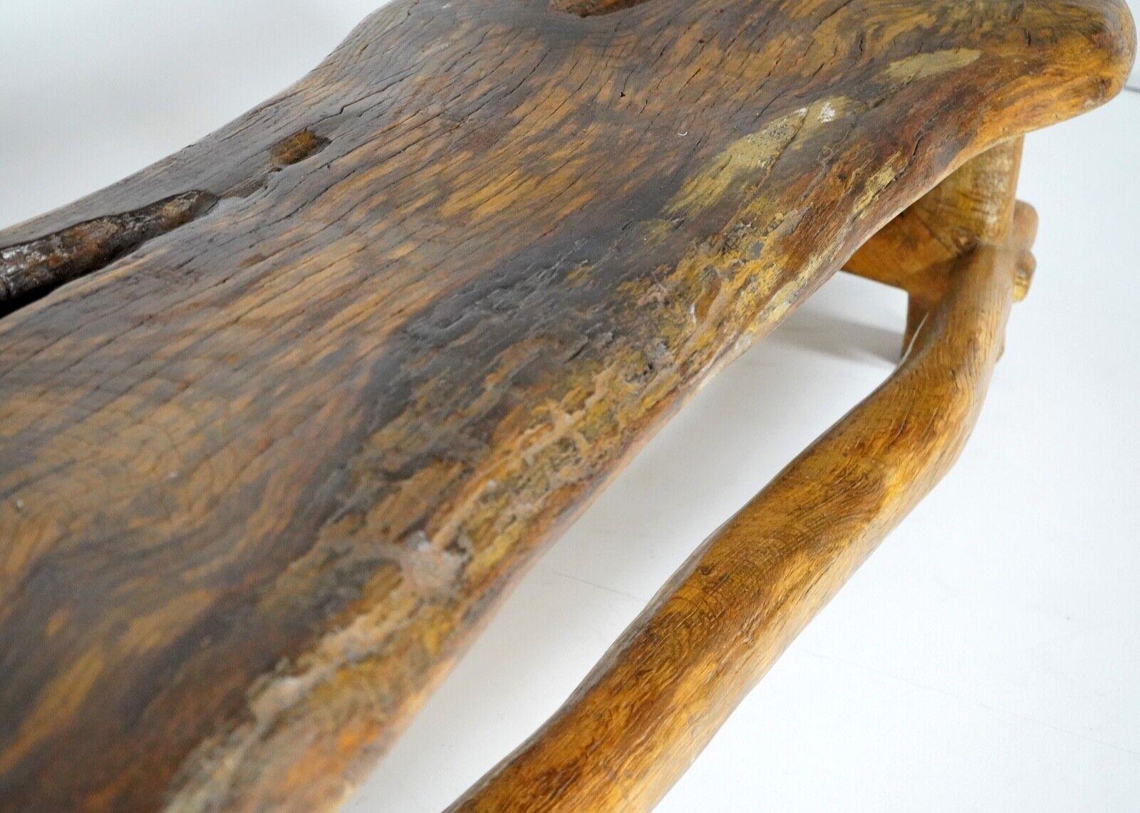 Hand Carved Oak Coffee Table by Artist Maxie Lane, 1980s For Sale 4
