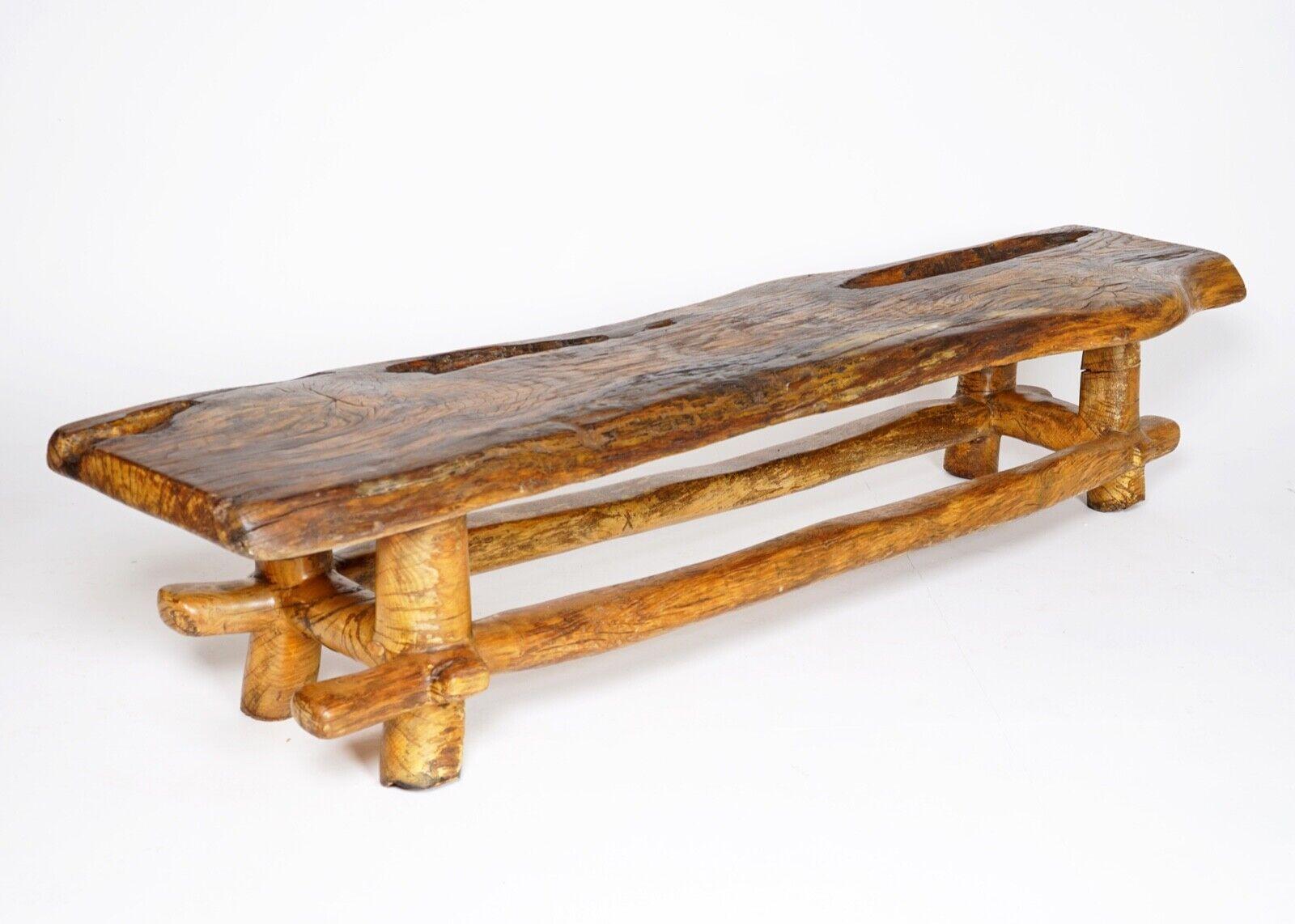 Hand Carved Oak Coffee Table by Artist Maxie Lane, 1980s For Sale 8