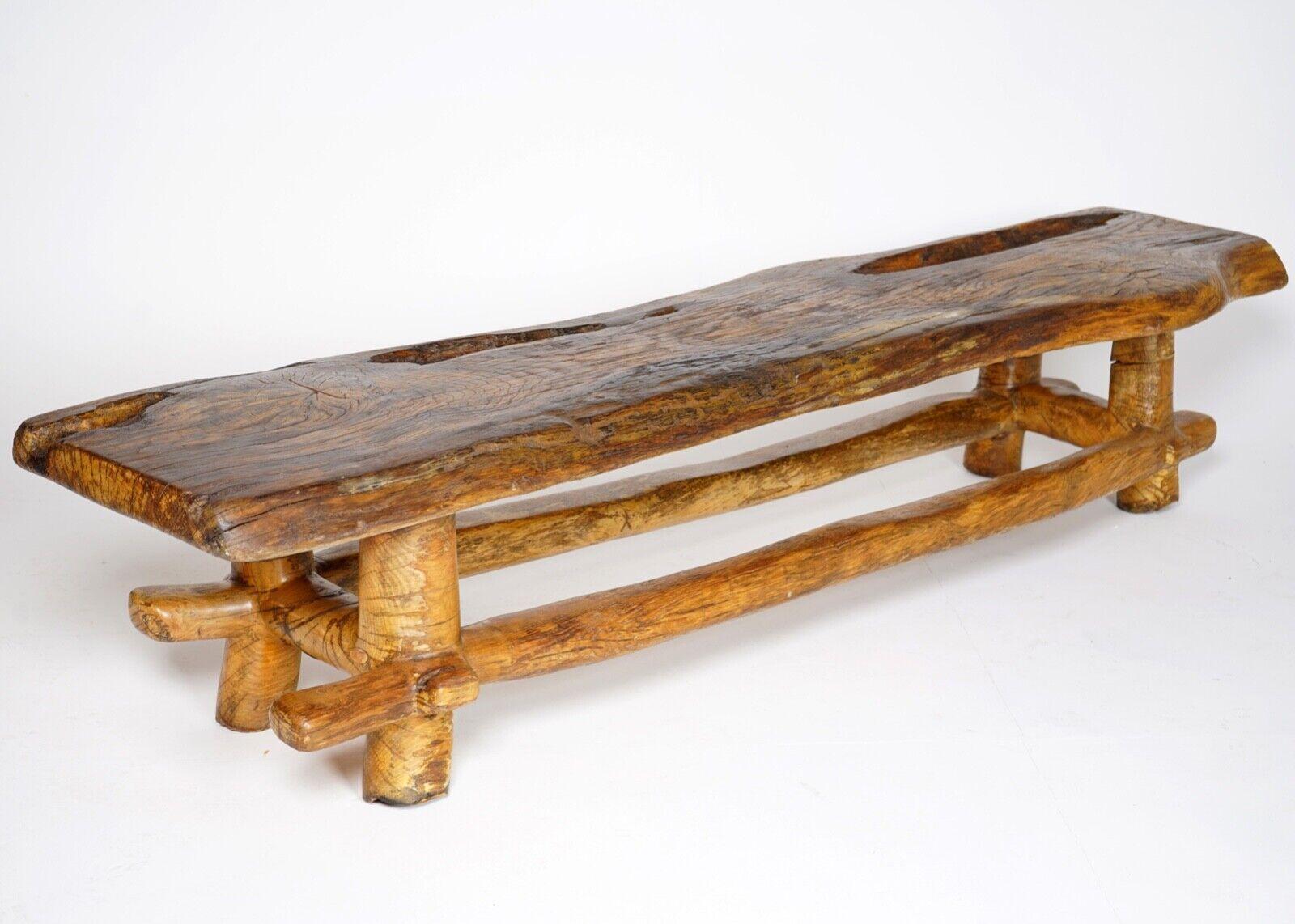 Hand Carved Oak Coffee Table by Artist Maxie Lane, 1980s In Good Condition For Sale In Dorchester, GB