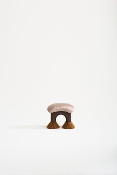 Hand-Carved Oak Edition Lounge Stool by Studio Lugo