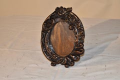 Hand-Carved Oak Picture Frame from France, Circa 1900