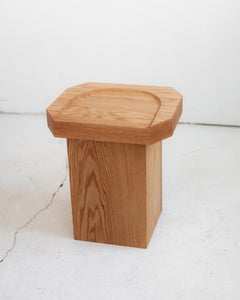 Hand Carved Oak Stool by CFP