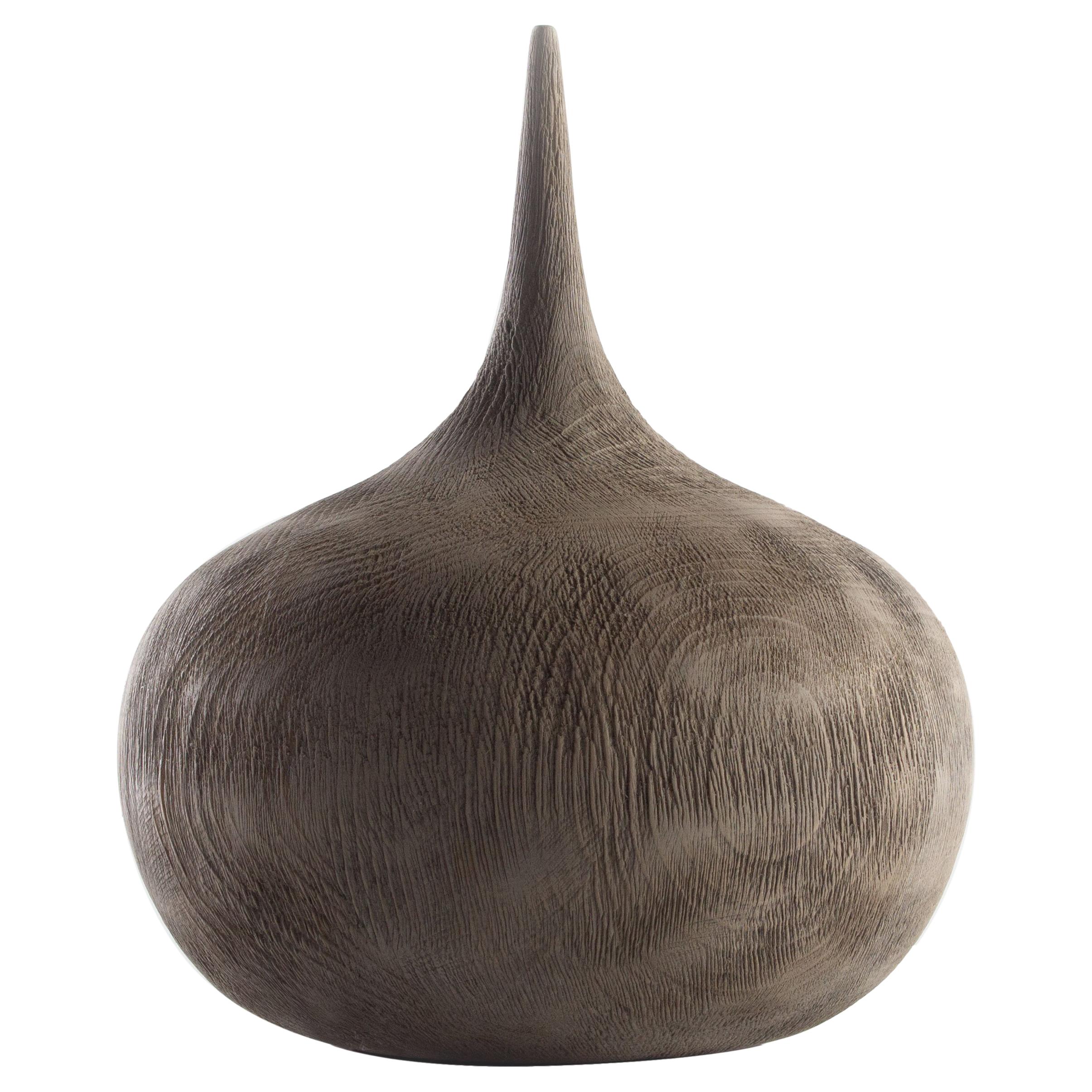 Hand Carved Oak Stylized Onion Form