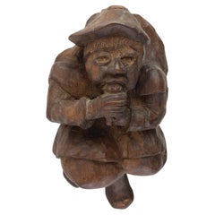 Hand-Carved Oak Wall Figure of a man, France ca. 1850
