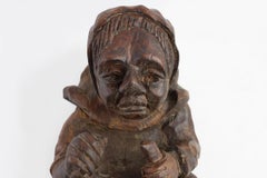 Hand-Carved Oak Wall Figure of a Woman, France ca. 1850