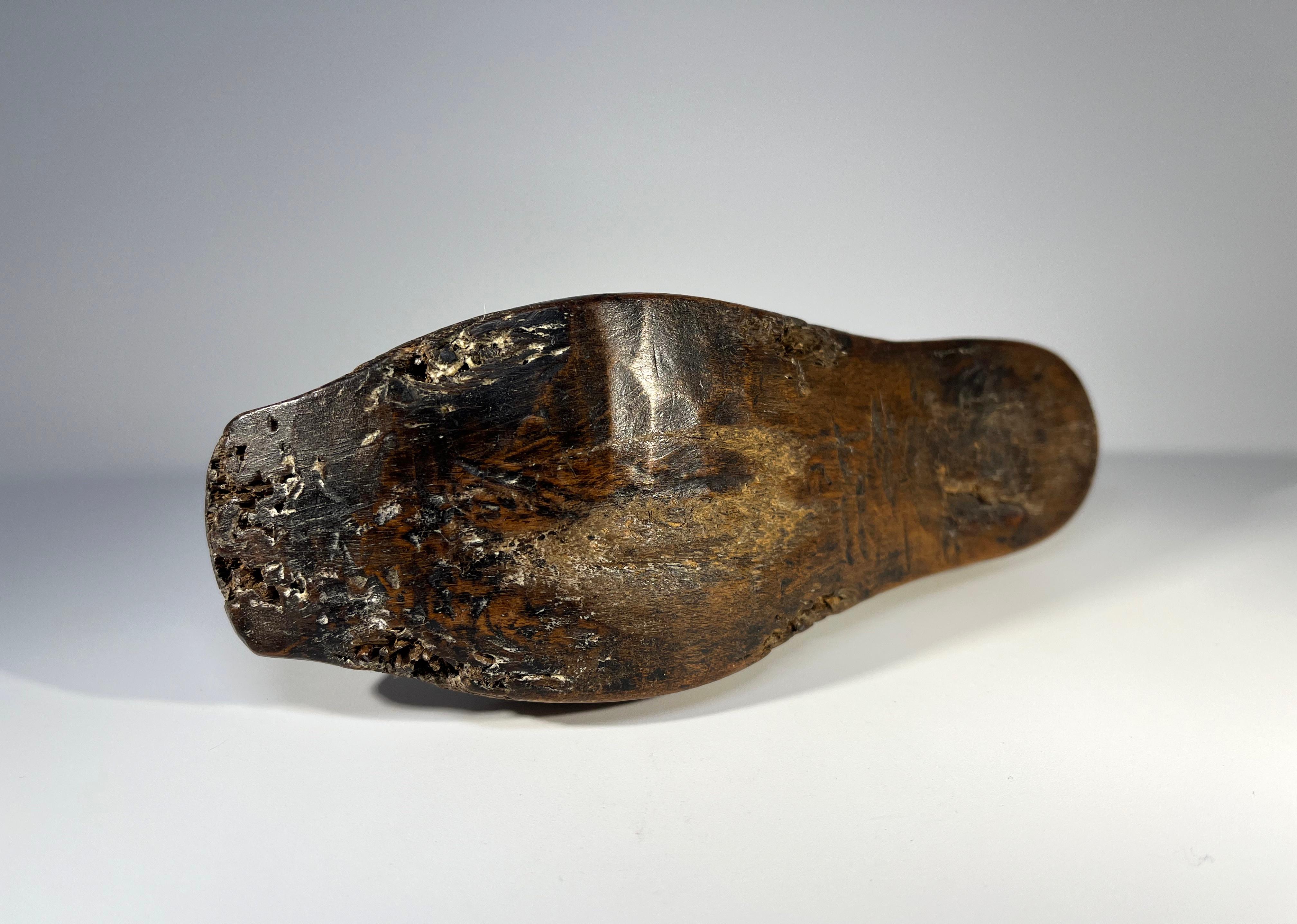 Hand Carved Oak, Wooden Child's Clog Mold From Lancashire Mill, England, 1900 For Sale 3