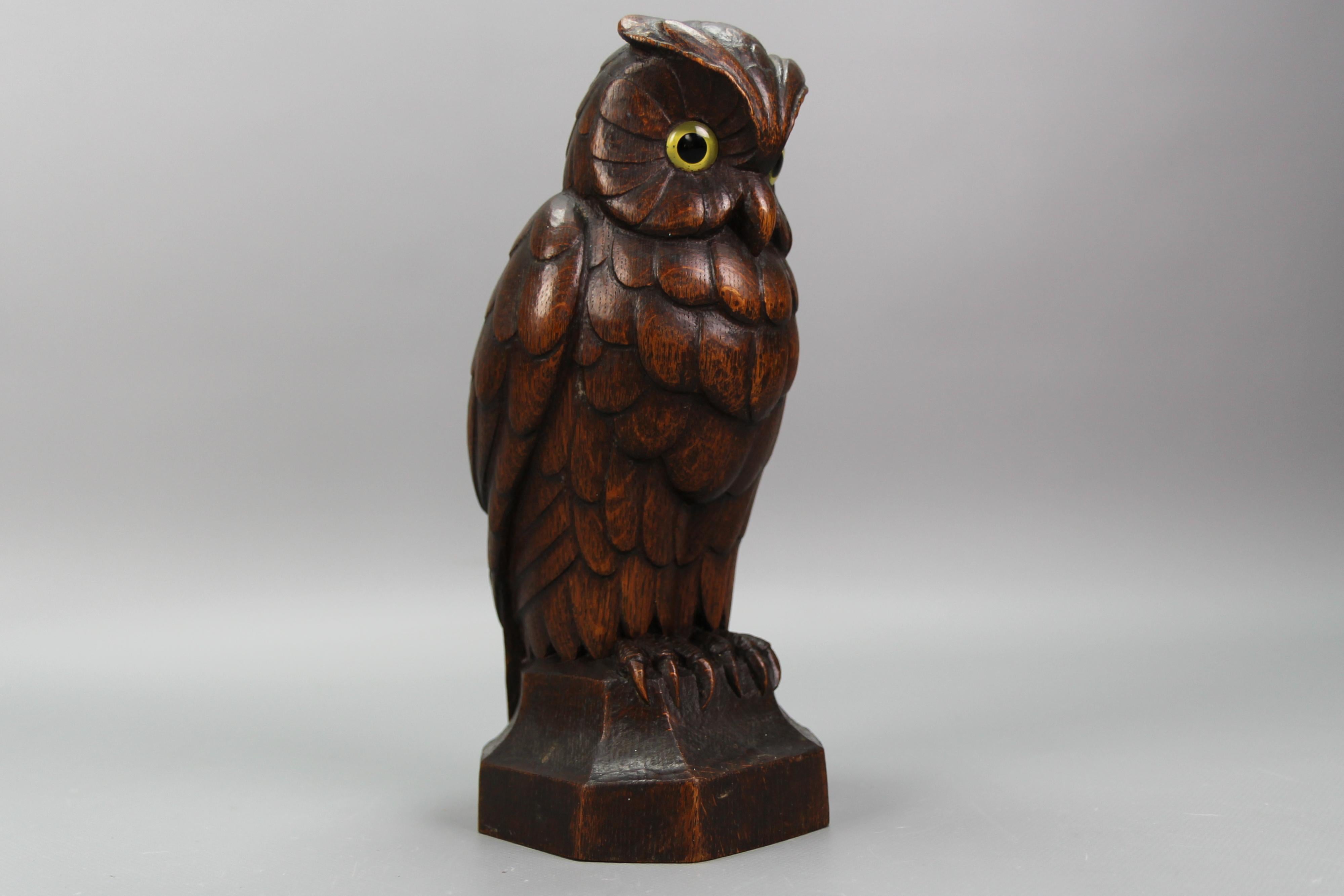 carved owl sculpture