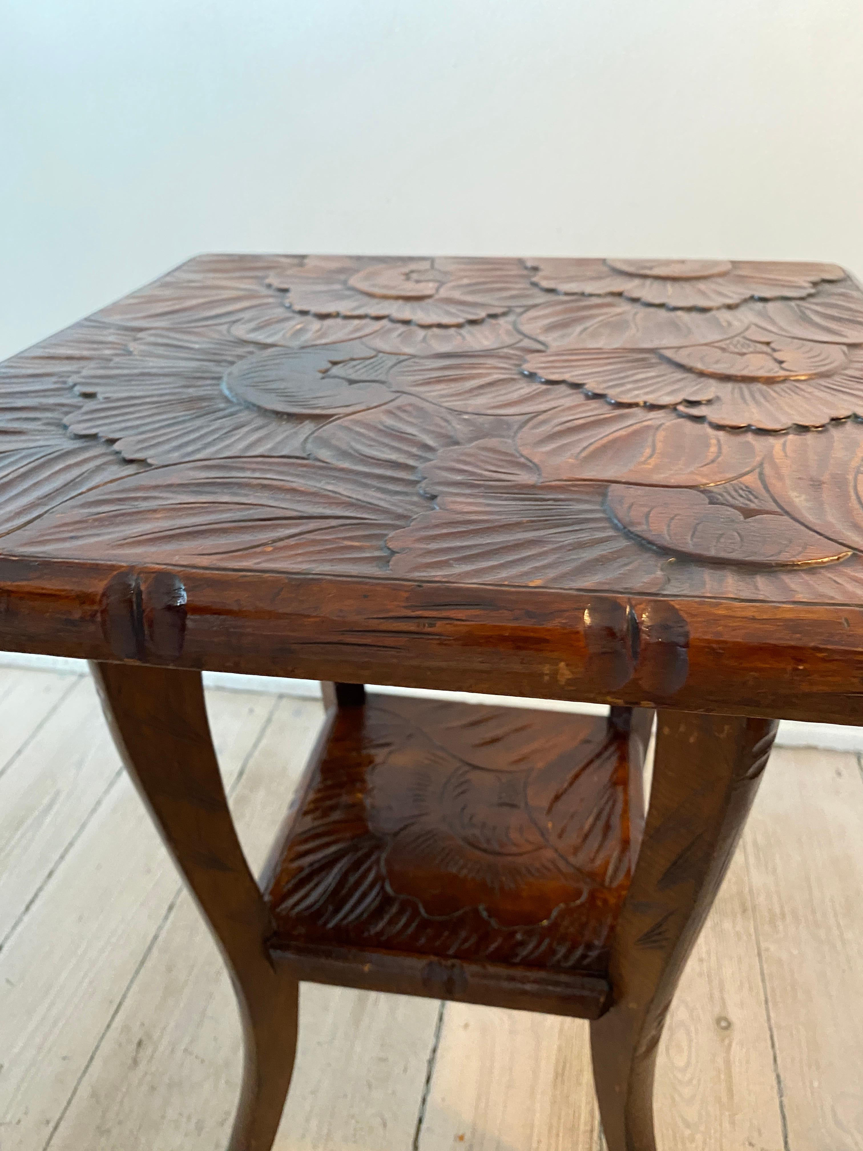 Hand Carved Occasional Side End Lamp Table, 1905 Liberty's London  For Sale 1