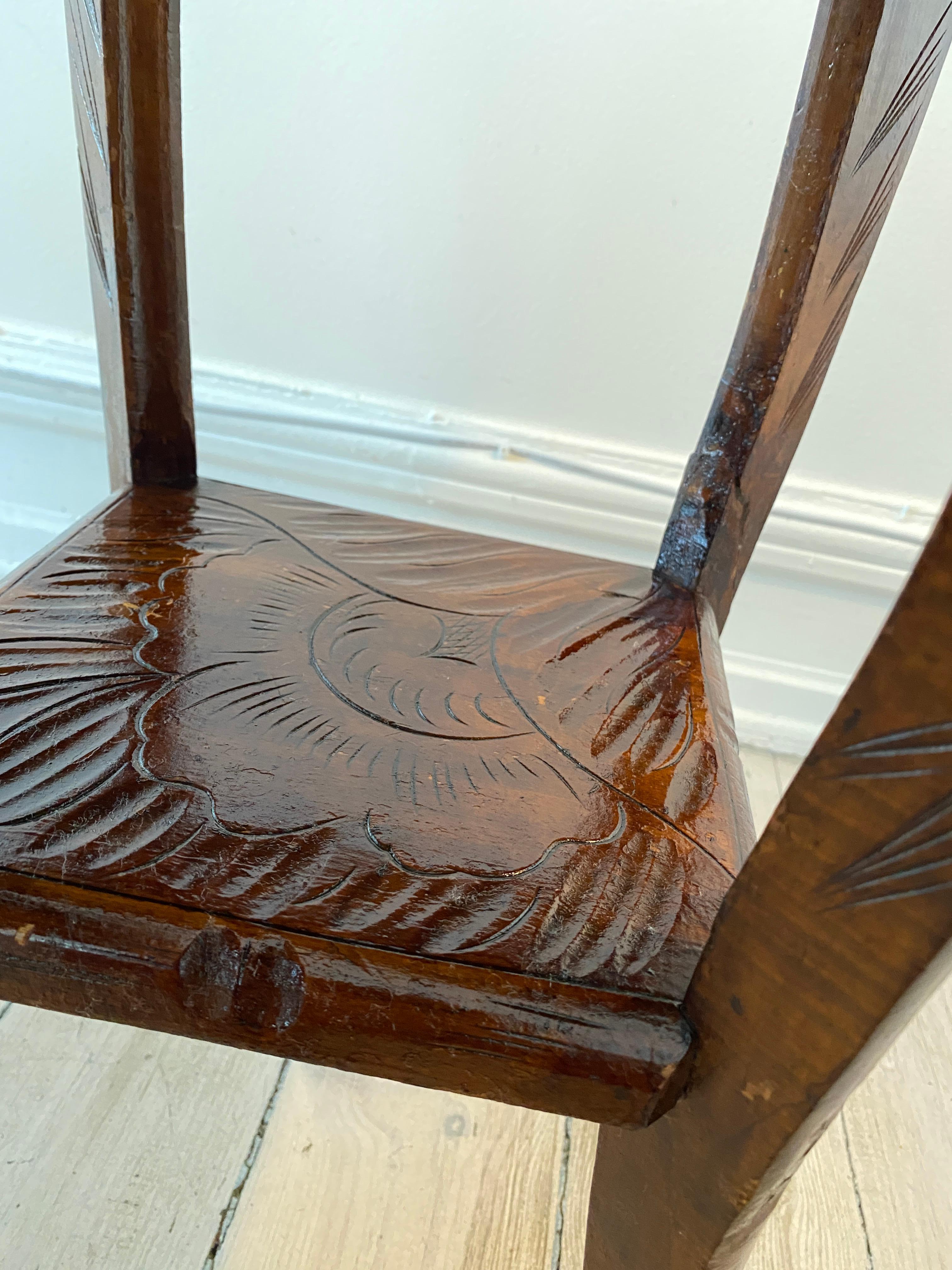 Hand Carved Occasional Side End Lamp Table, 1905 Liberty's London  For Sale 2
