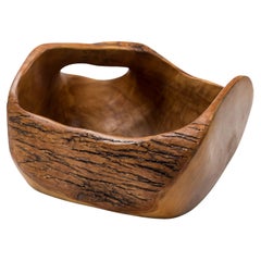 Hand-Carved Olive Wood Bowl by Jean Paul Bain, Vallauris, France, circa 1970