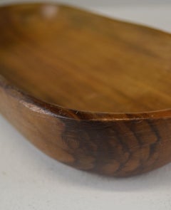 Hand-Carved Olive Wood Vide-Poche Bowl, France, 1970s