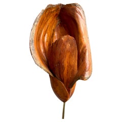 Hand-Carved Scandinavian Modern Wood Wall Light, Lacquered, 1978