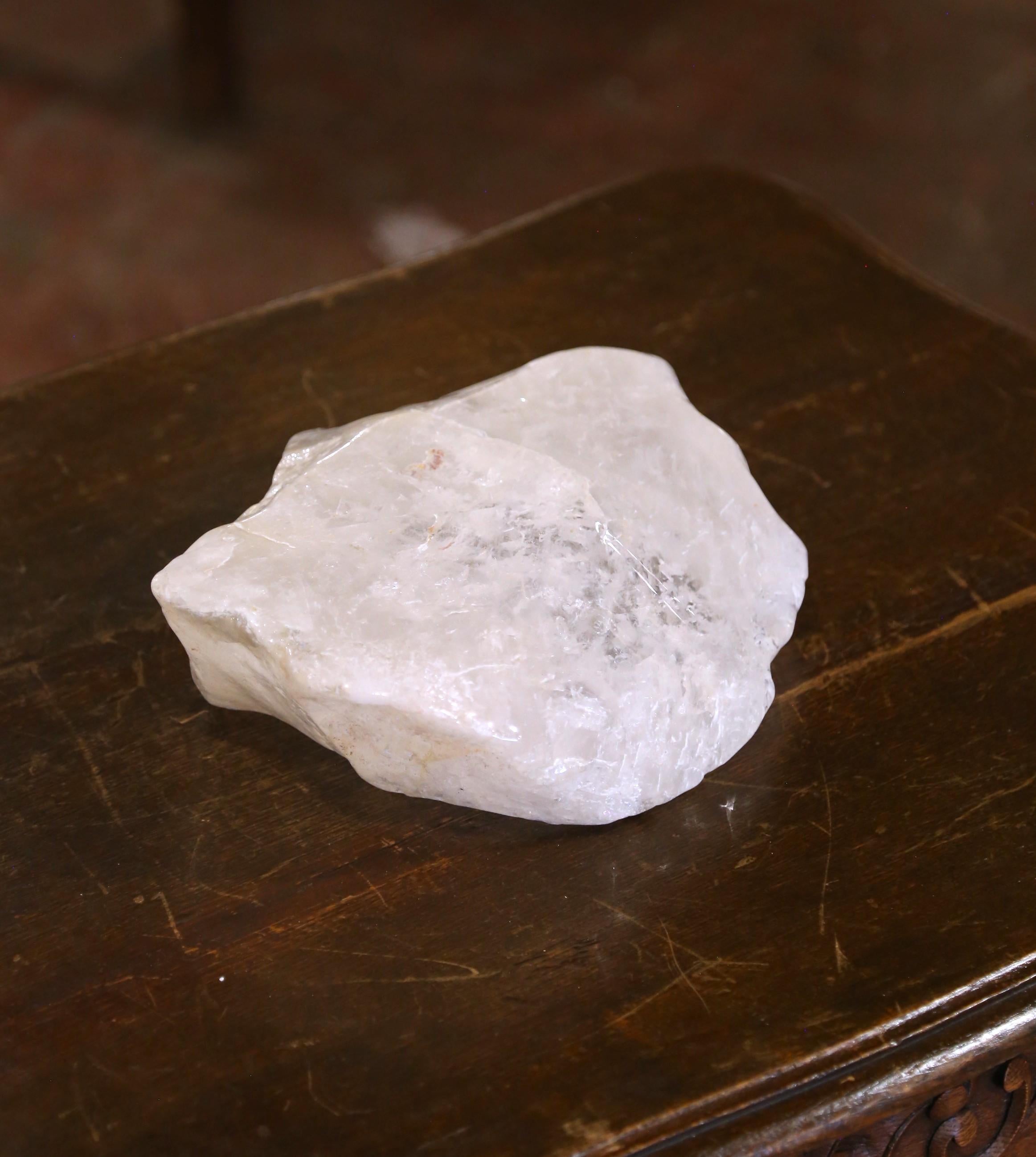 Hand Carved Organic Rock Crystal Quartz Decorative Bowl Vide-Poche For Sale 5
