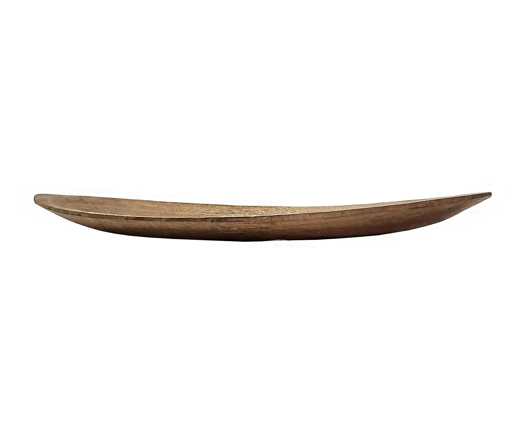 Hand-Carved Oval Wood Tray from Indonesia, Contemporary For Sale 6