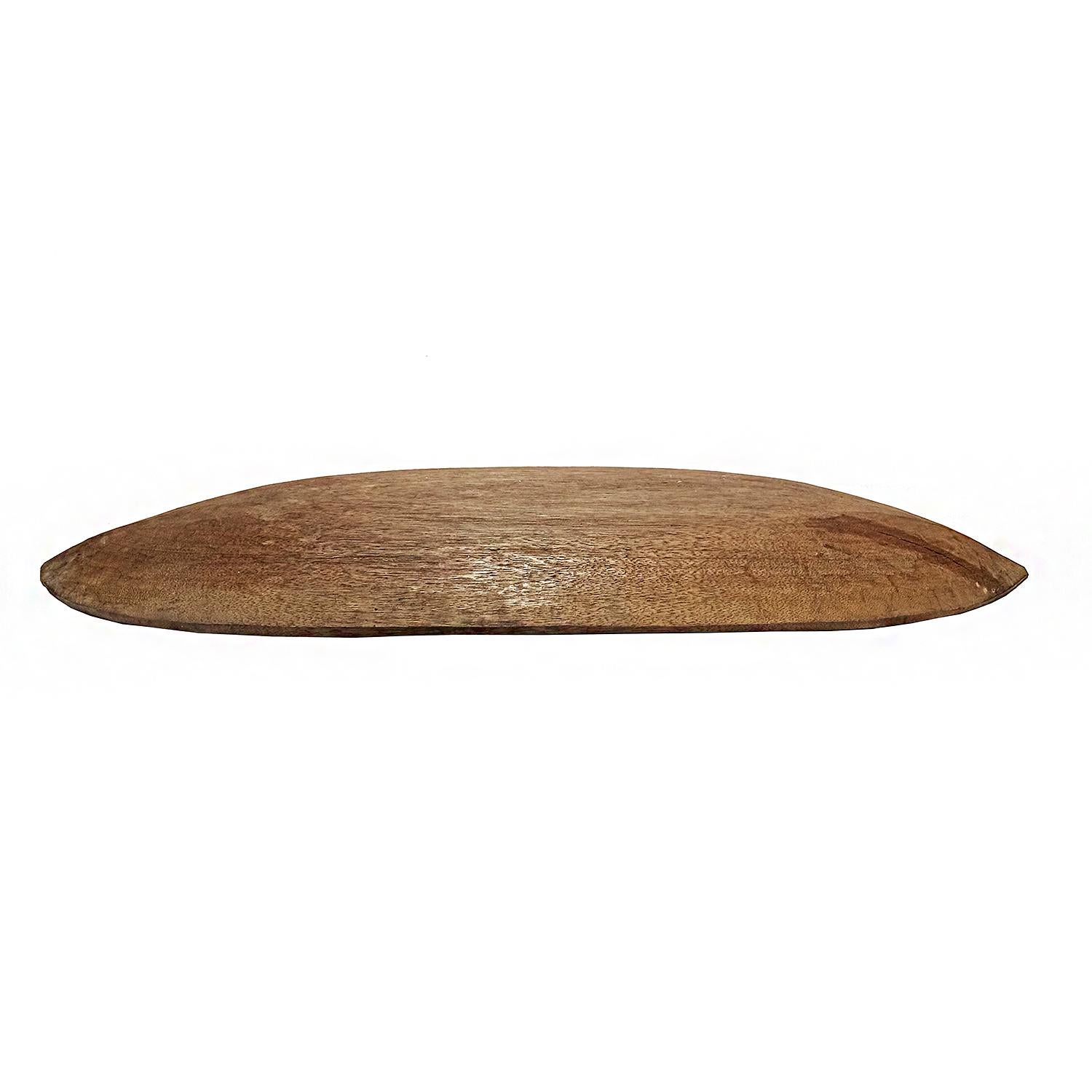 Hand-Carved Oval Wood Tray from Indonesia, Contemporary For Sale 8