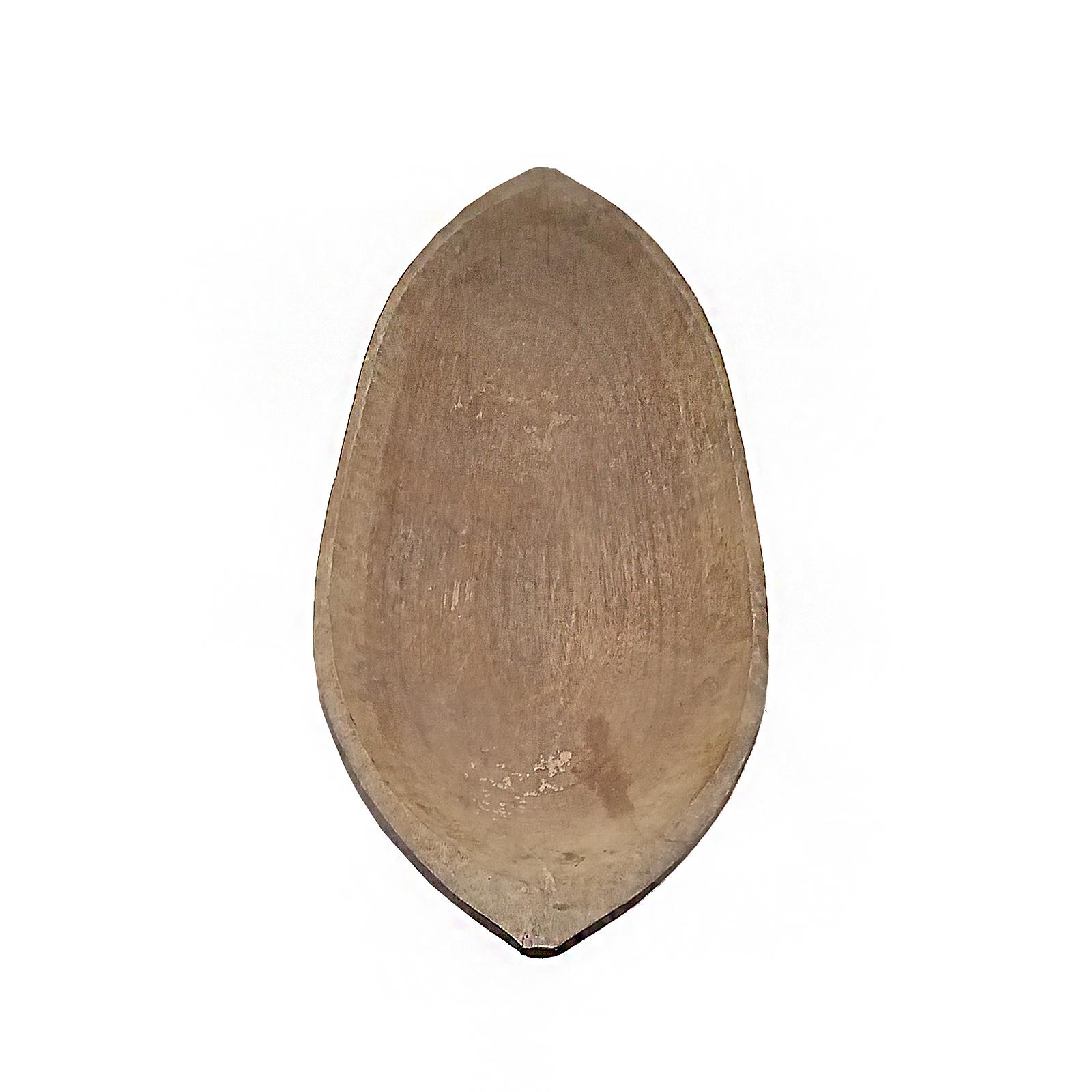 Late 20th Century Hand-Carved Oval Wood Tray from Indonesia, Contemporary For Sale