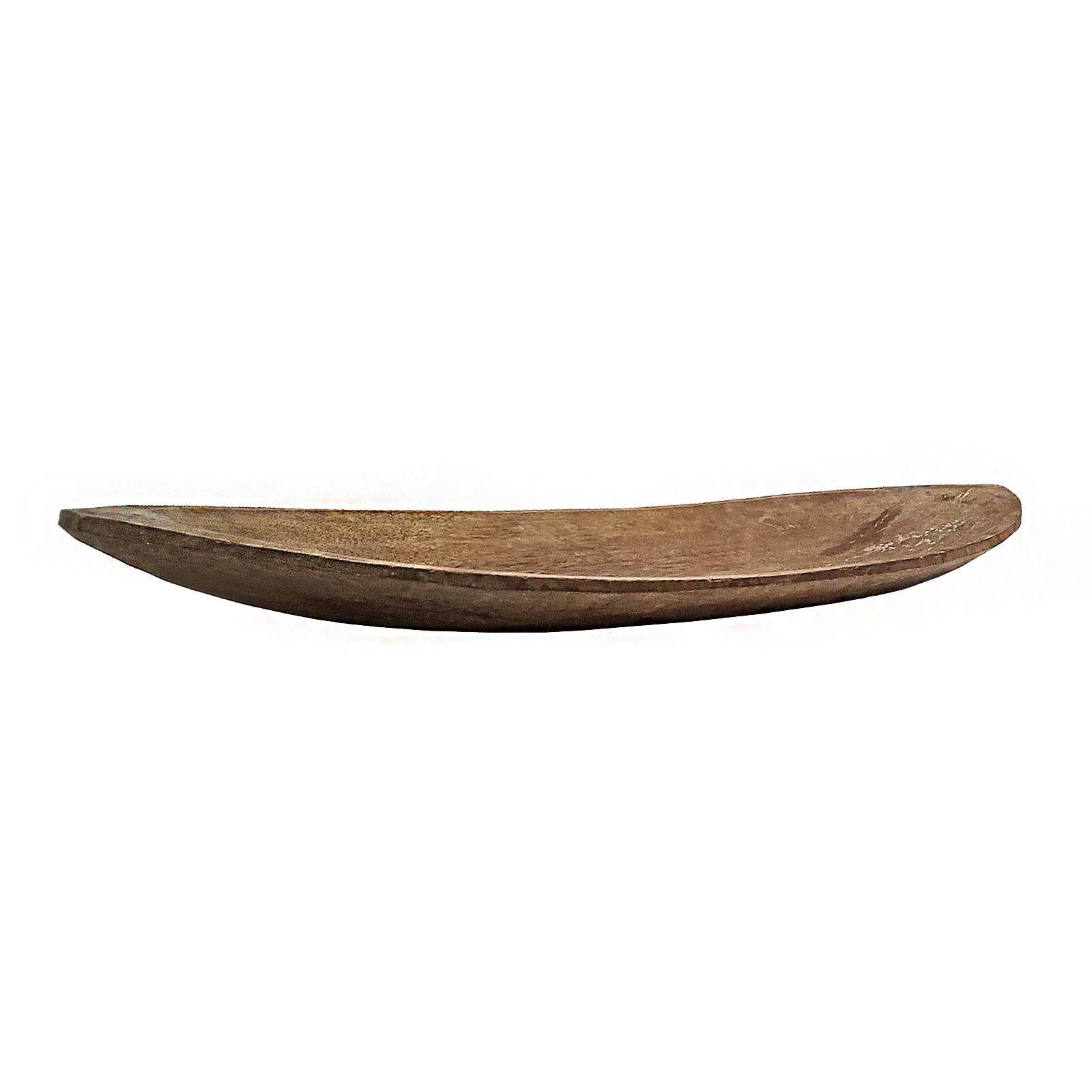 Hand-Carved Oval Wood Tray from Indonesia, Contemporary For Sale 1