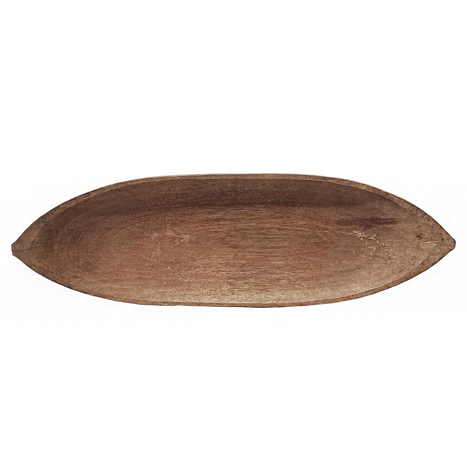 Hand-Carved Oval Wood Tray from Indonesia, Contemporary For Sale 2