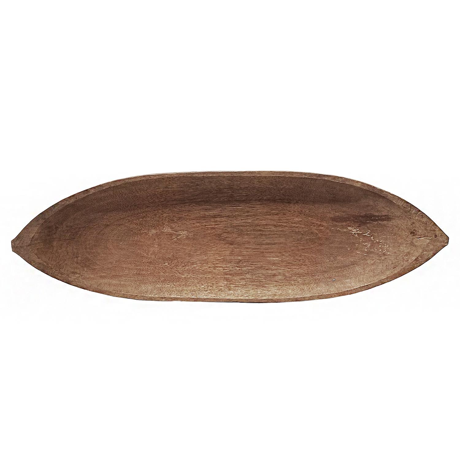 Hand-Carved Oval Wood Tray from Indonesia, Contemporary 4
