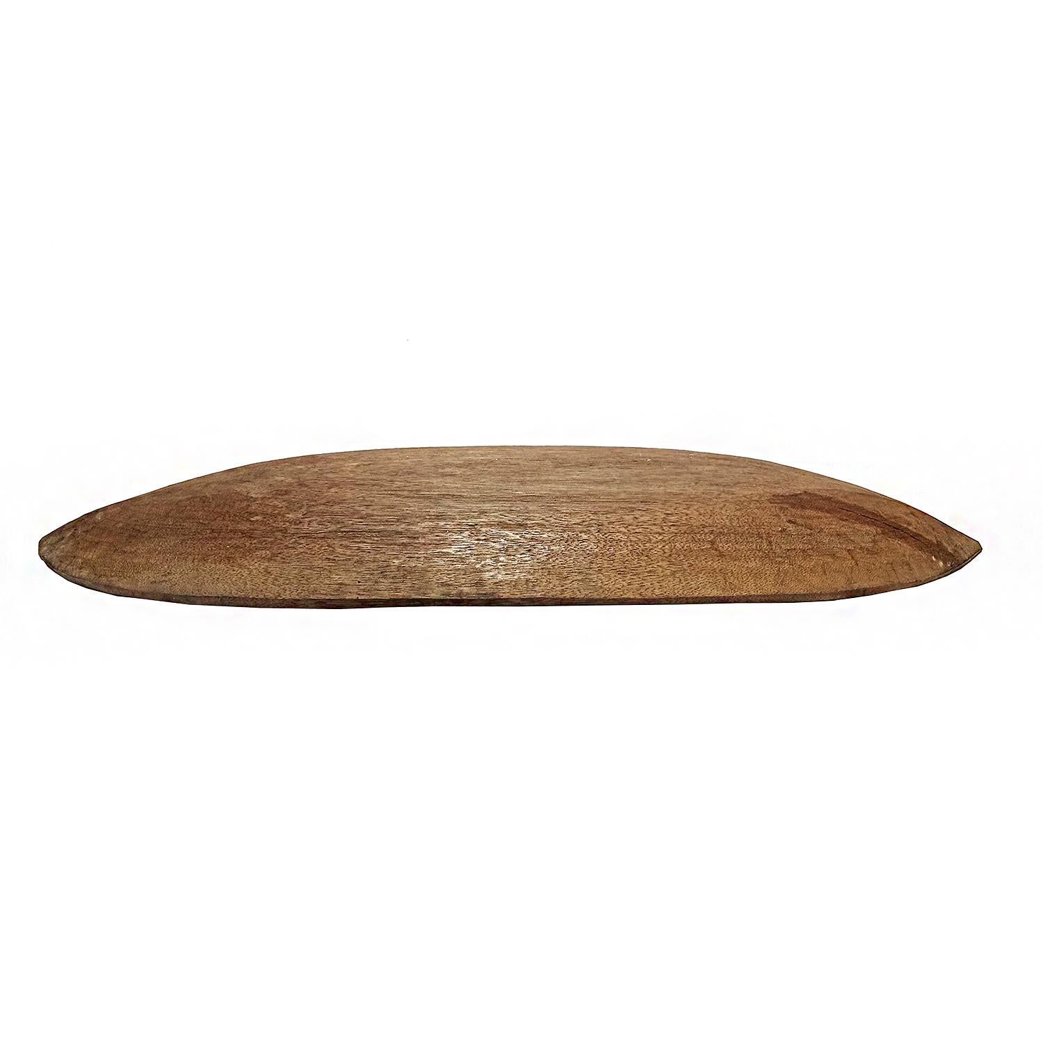 Hand-Carved Oval Wood Tray from Indonesia, Contemporary 6