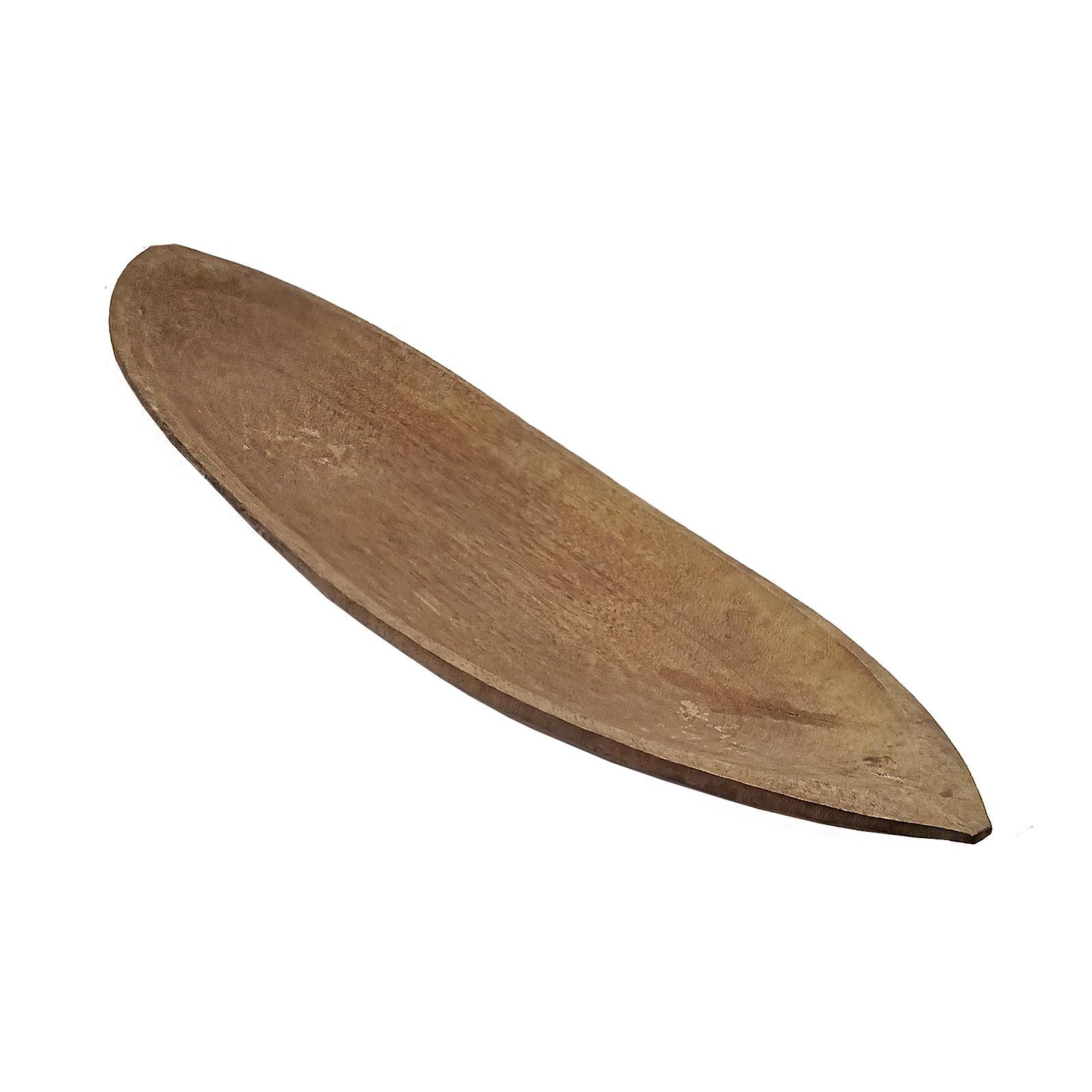 Indonesian Hand-Carved Oval Wood Tray from Indonesia, Contemporary