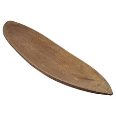 Hand-Carved Oval Wood Tray from Indonesia, Contemporary