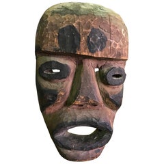Hand Carved Painted and Pigmented Wood Mask