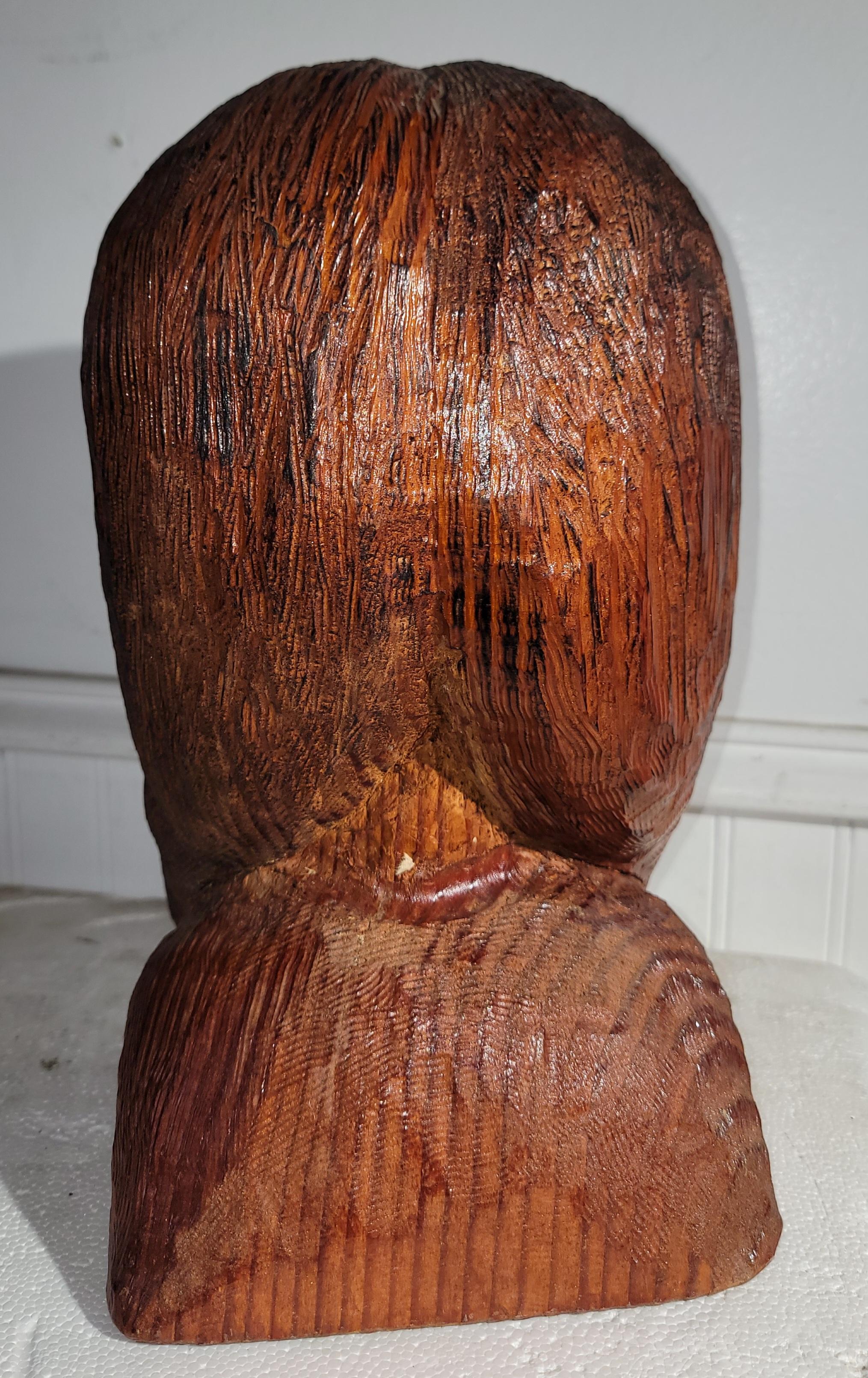 American Hand Carved & Painted Indian Head For Sale