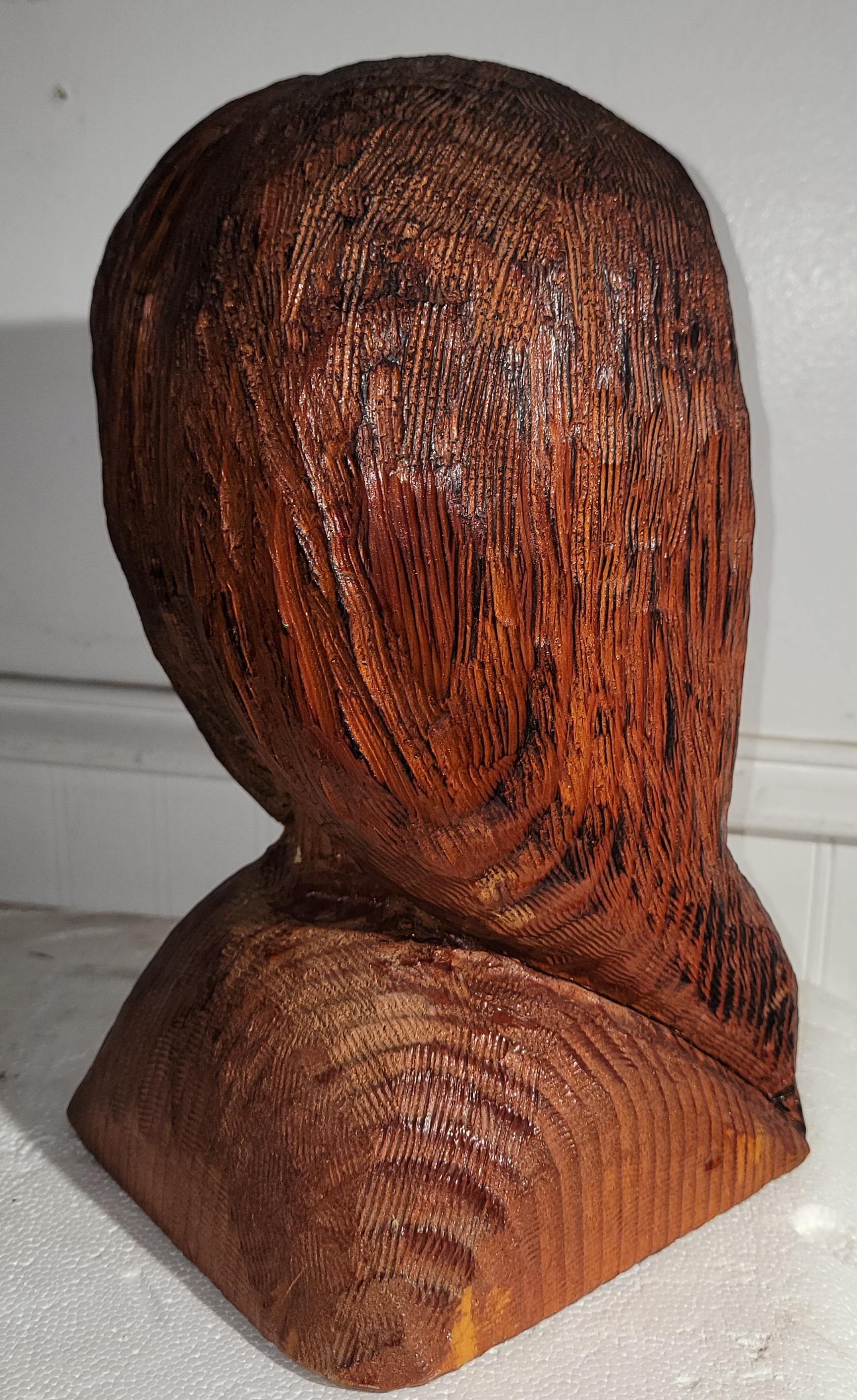 Hand-Carved Hand Carved & Painted Indian Head For Sale