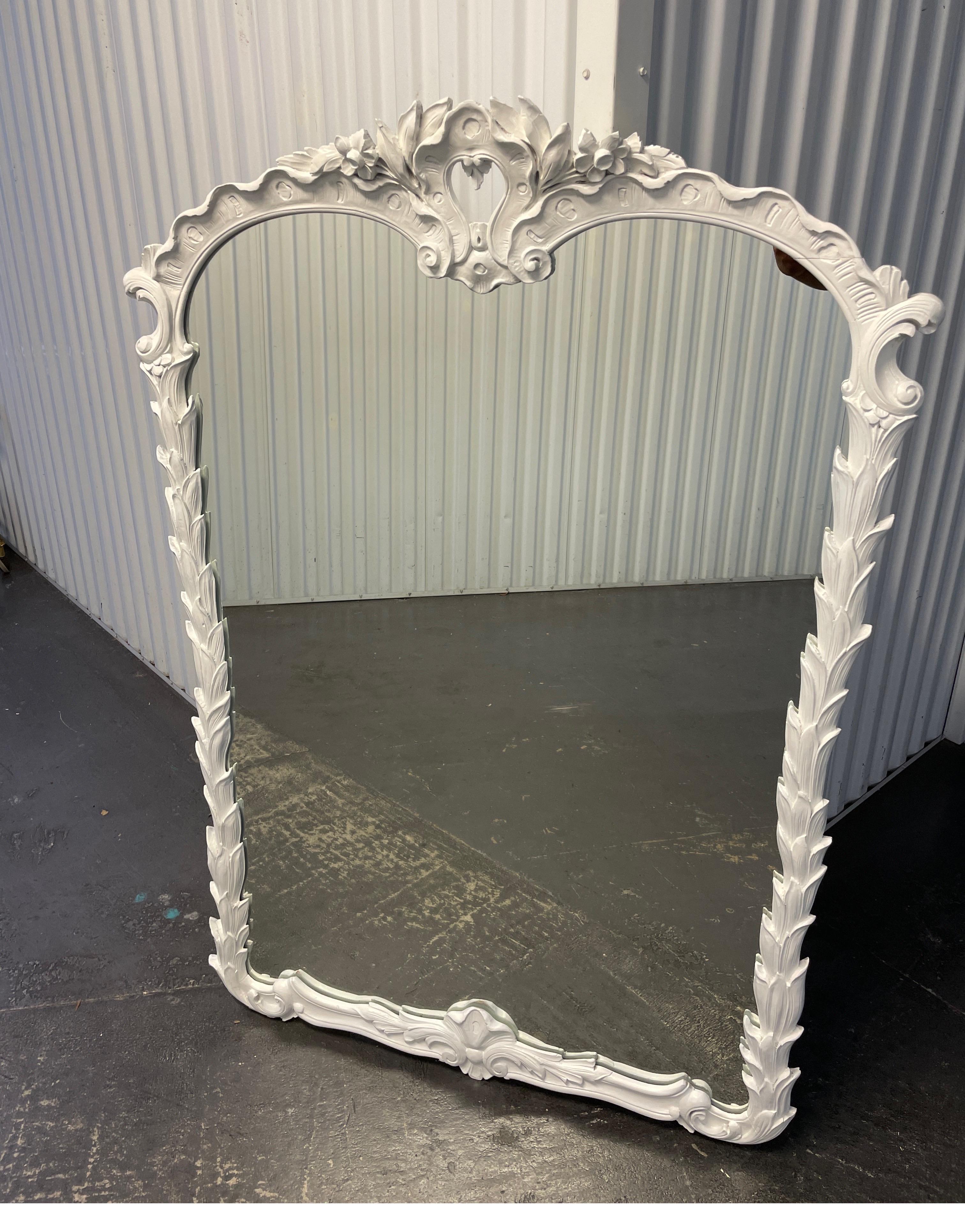Large painted & carved Italian mirror.
