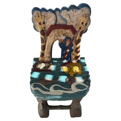 Hand Carved & Painted Noah Ark Child's Chair