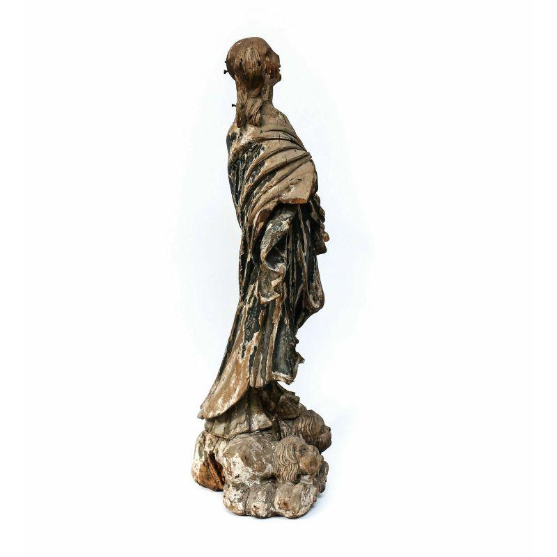 Hand carved painted saint or madonna figure with angels, 16th -17th century

Angels - elegant piece, weathered for some time. Figure serene looks to the skies, his feet rests on a cloud of Serafini.

Additional Information:
Type: Figure