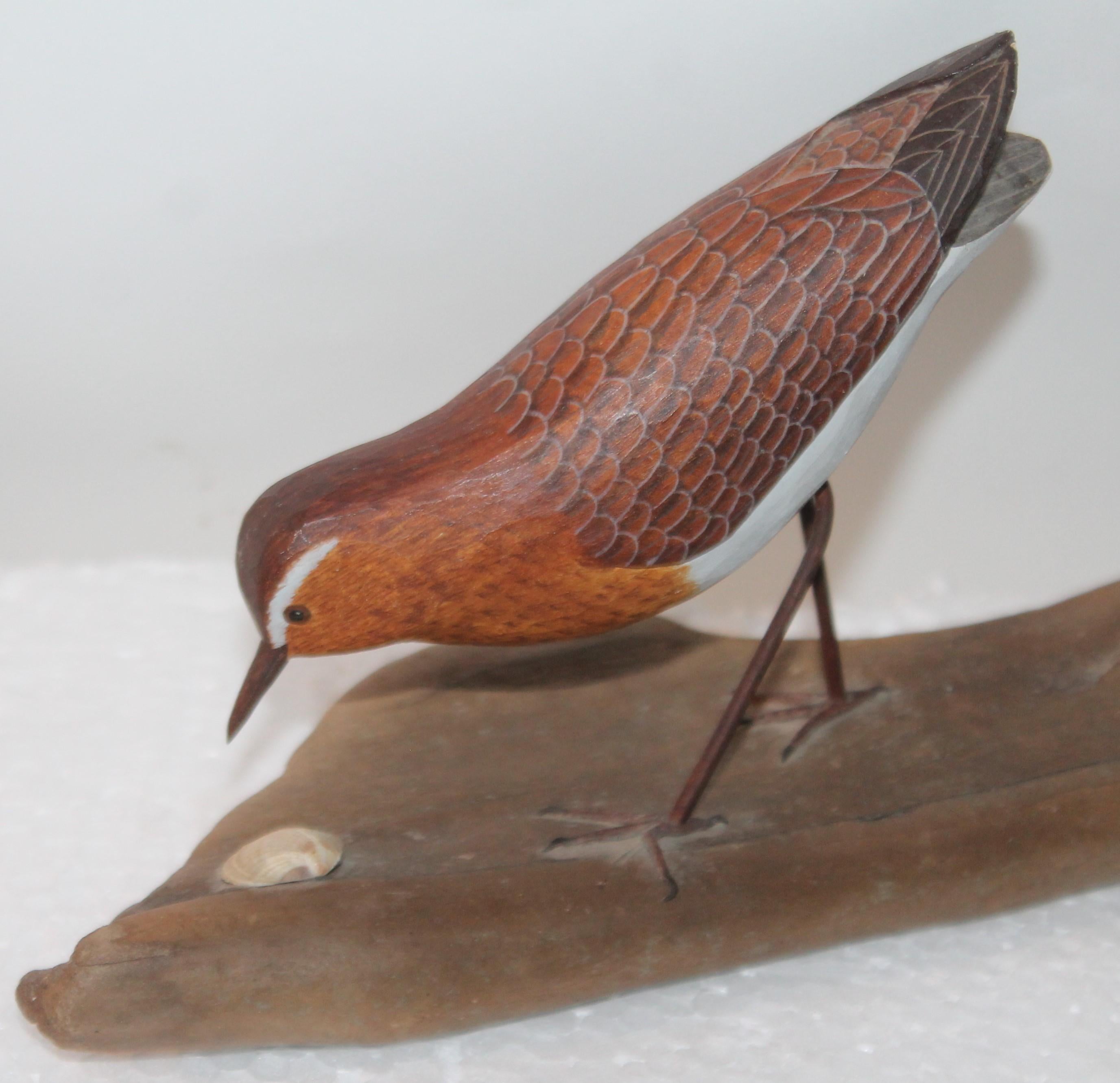 Adirondack Hand Carved and Painted Shore Bird For Sale