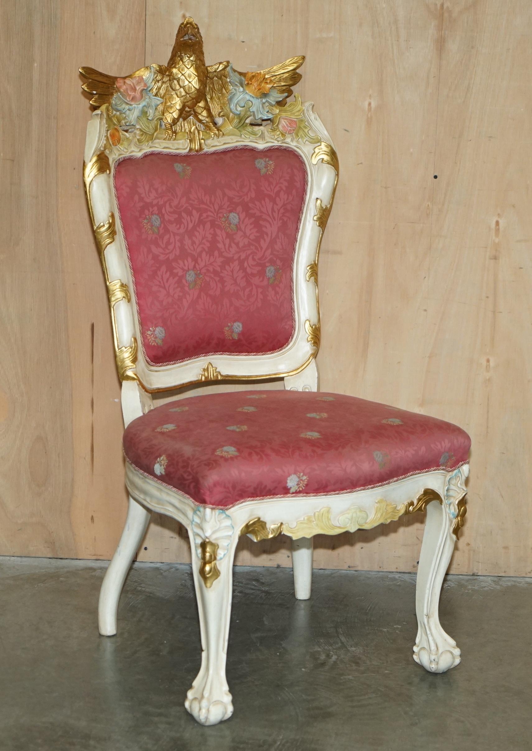 Empire HAND CARVED & PAINTED ViNTAGE FRENCH EMPIRE STYLE EAGLE SOFA AND ARMCHAIR SUITE For Sale