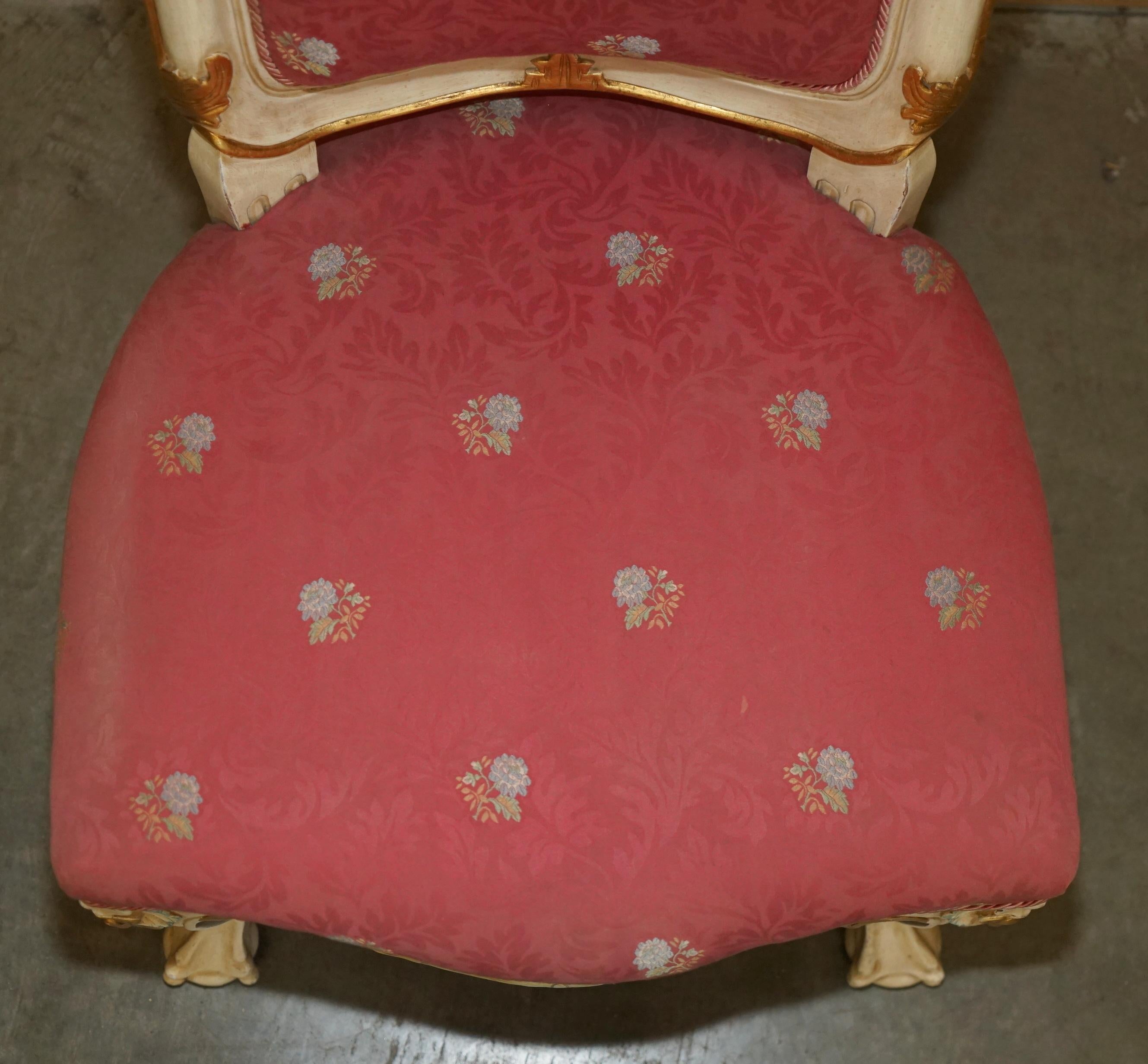 HAND CARVED & PAINTED ViNTAGE FRENCH EMPIRE STYLE EAGLE SOFA AND ARMCHAIR SUITE For Sale 1